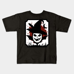 halloween scary evil pumpkin funny pumpkin head Kids T-Shirt